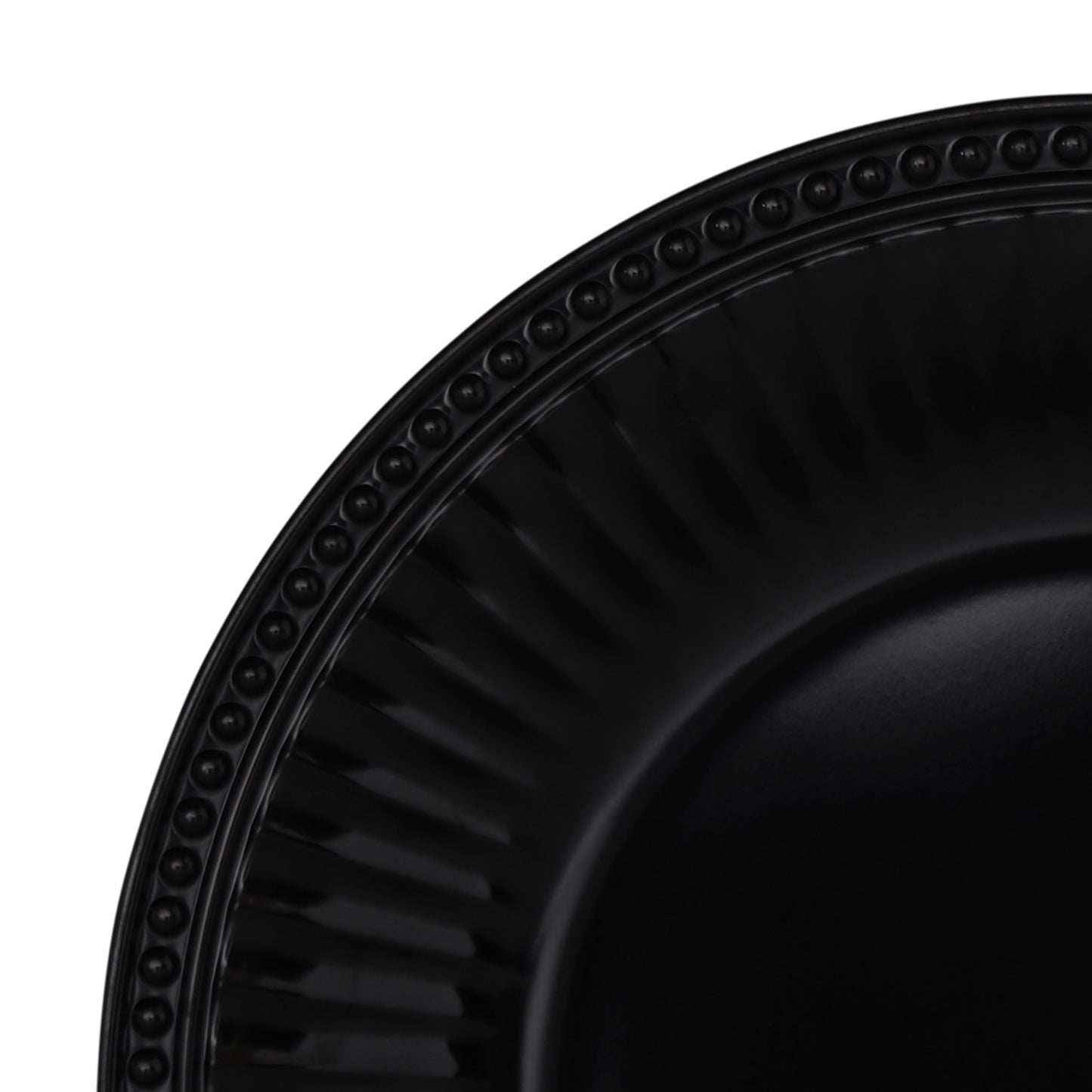 Melamine Round Beaded Edge Platter - Black