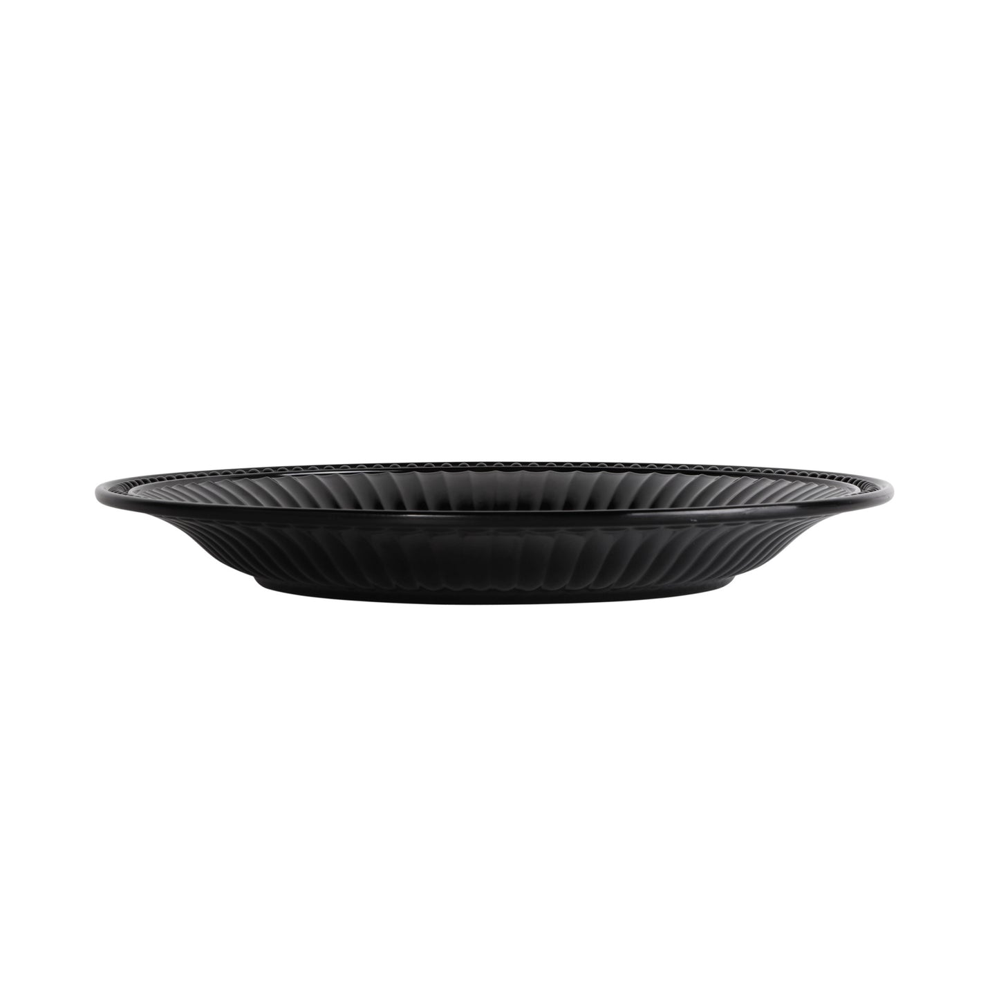 Melamine Round Beaded Edge Platter - Black