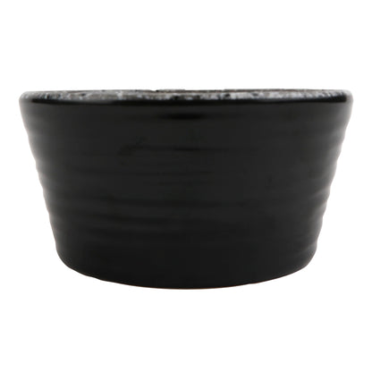 2 oz revolve stone grey/black melamine ramekin with organic texture, 2.69"L x 2.69"W x 1.25"H, GET, cheforward