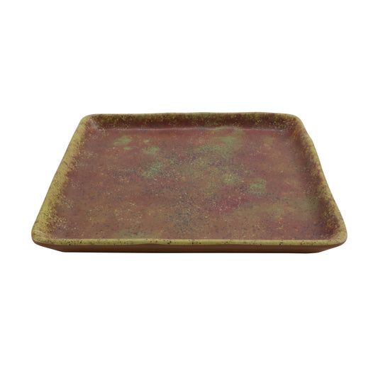 6" savor clay azula iris square melamine plate, 6"L x 6"W x 0.56"H, GET, cheforward