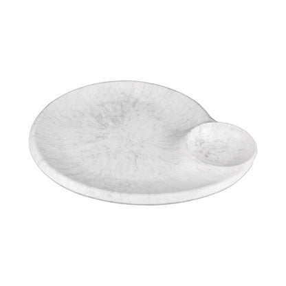 Melamine Square Chip & Dip Plate - Gray Marble