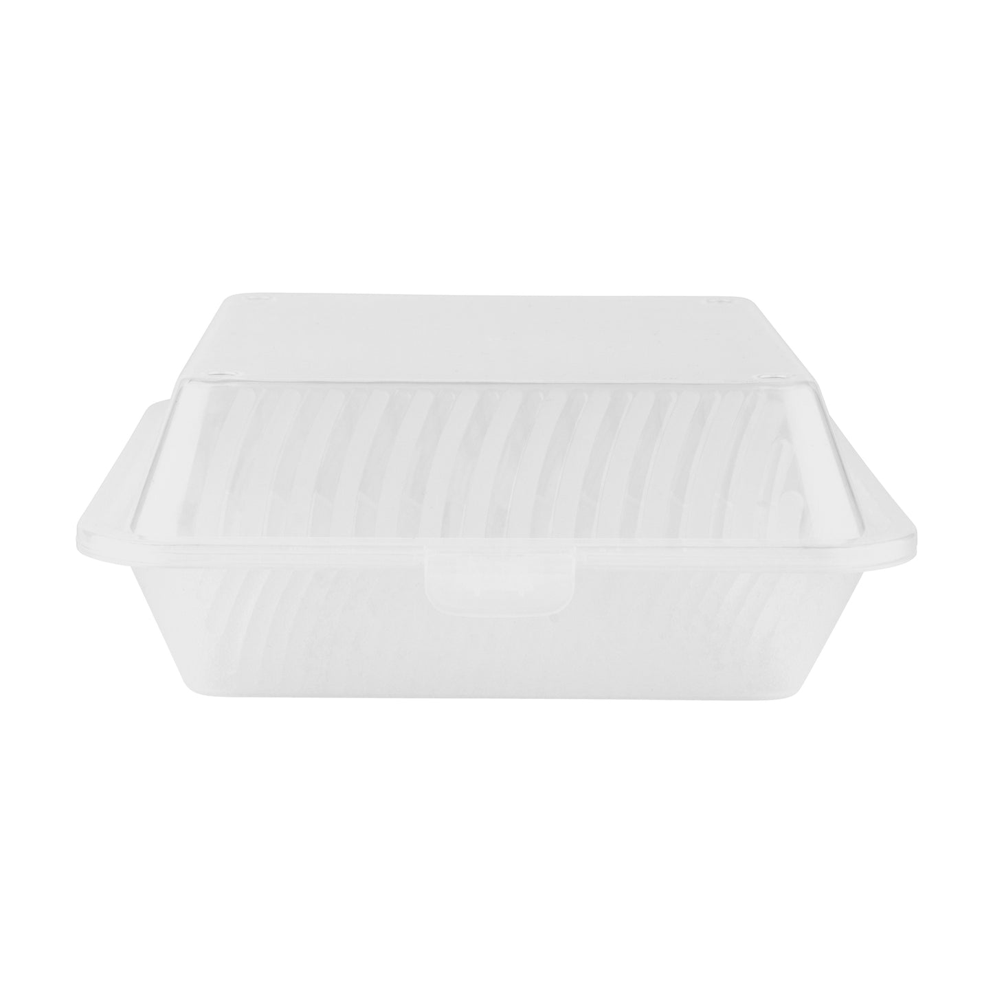 3-Compartment, Polypropylene, Clear, Food Reusable Container, 9" L x 9" L x 3.5" H, G.E.T. Eco-Takeout's (12 Pack)