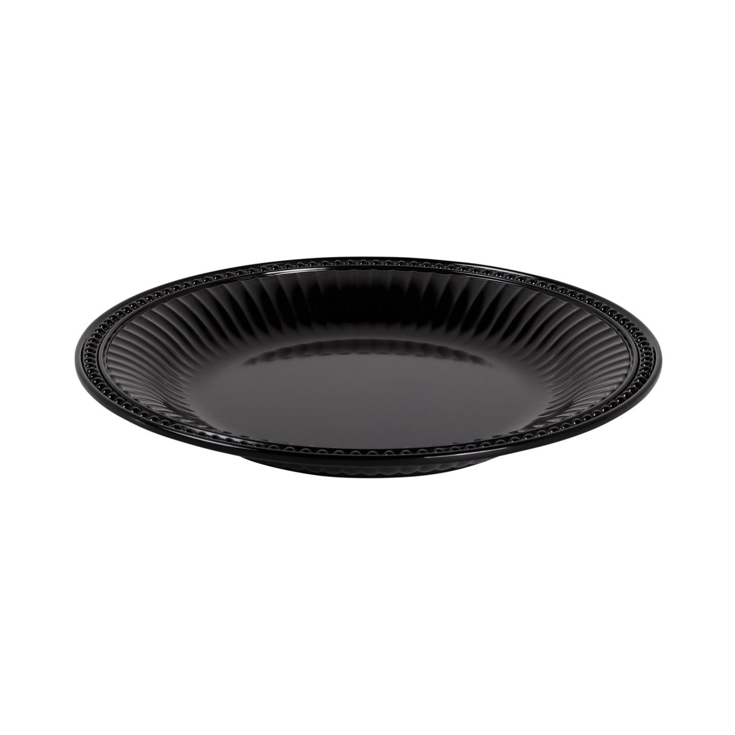 Melamine Round Beaded Edge Platter - Black