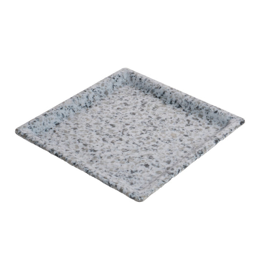 6.7" wonder terrazzo moonstone square melamine tray, 6.7"L x 6.7"W x .8"H, GET, cheforward