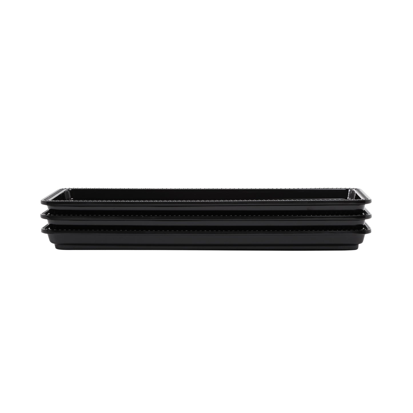 Melamine Rectangular Beaded Edge Tray - Black