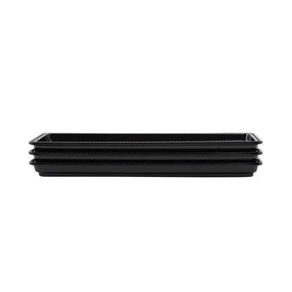 Melamine Rectangular Beaded Edge Tray - Black