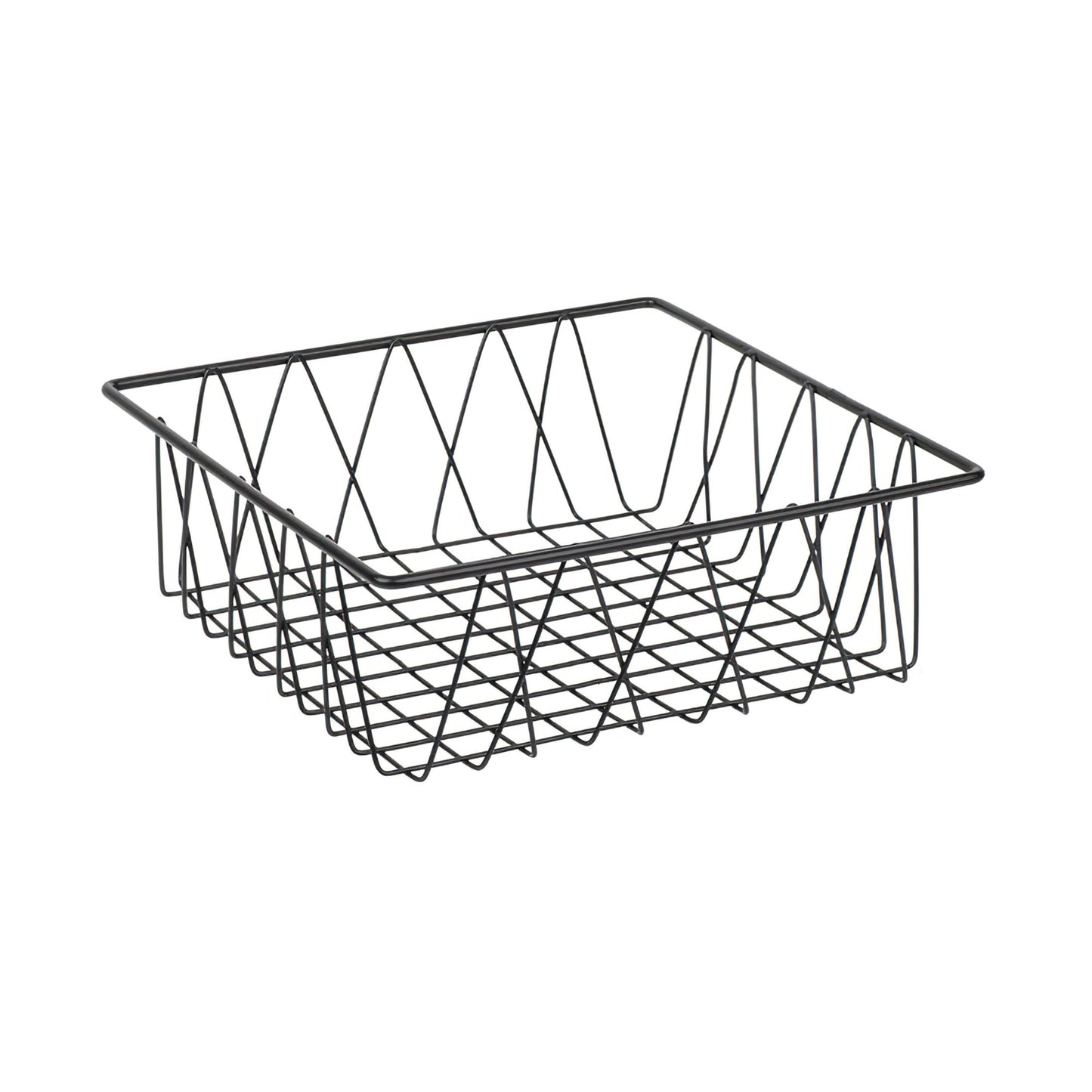 12" Black Square Wire Basket, 4" Deep (fits IR-703B, IR-704B)