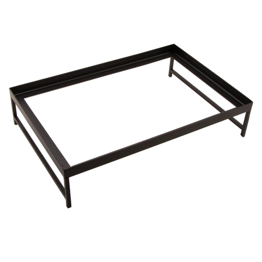 Flat Stand , Gun Metal Grey for GET 18 " x 12 " wood and wire baskets, 17 3/4" x 11 7/8" x 4"