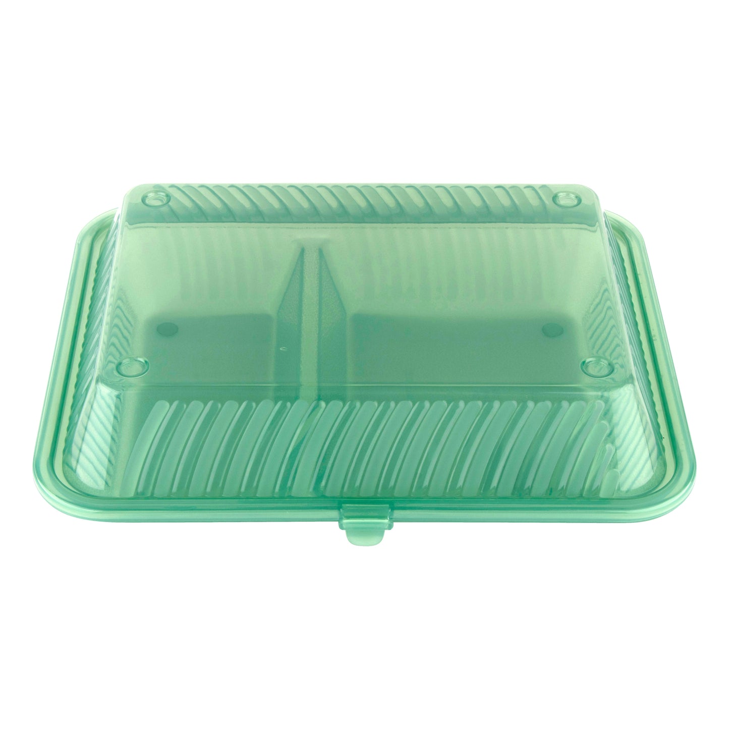 GET EC-12-1-JA-EC 3-Compartment Take-Out Food Container, 9 x 9, Jade (Set  of 4)