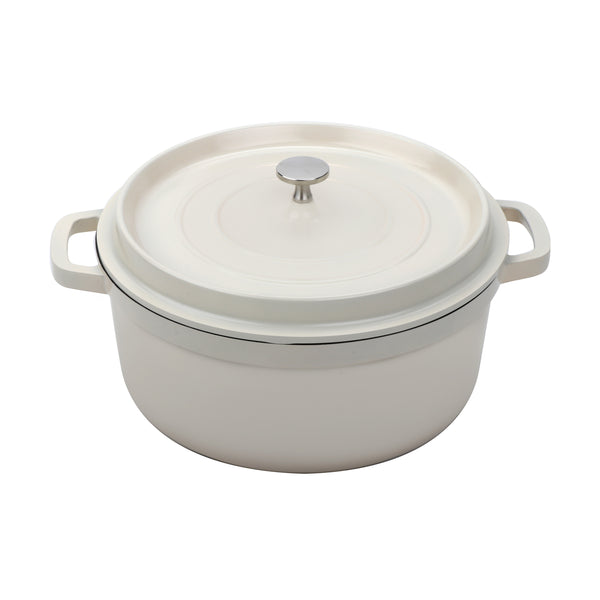 GET Heiss 5 Qt. White Enamel Coated Cast Aluminum Rectangular