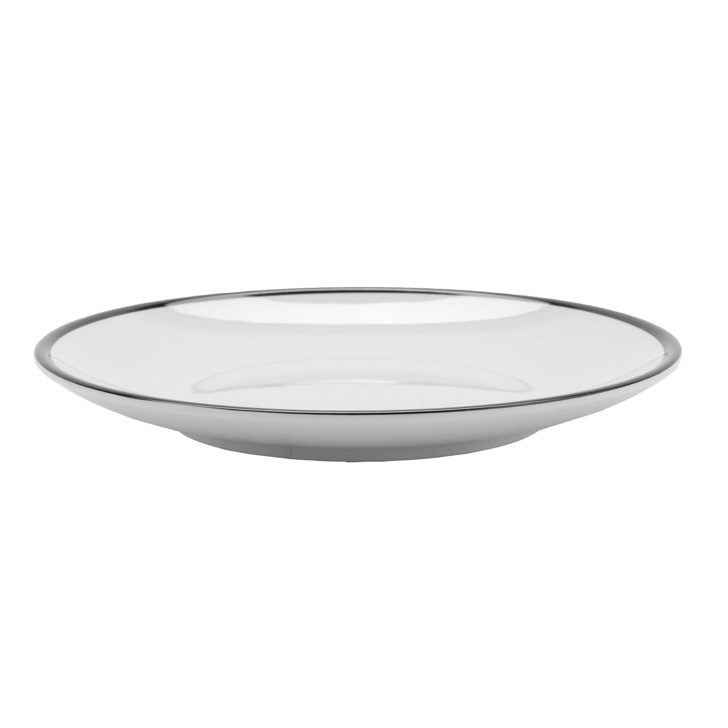 8" White with Black Trim, Enamelware Melamine Bread, Side Dish, Round Plate, G.E.T. Settlement Bistro (12 Pack)