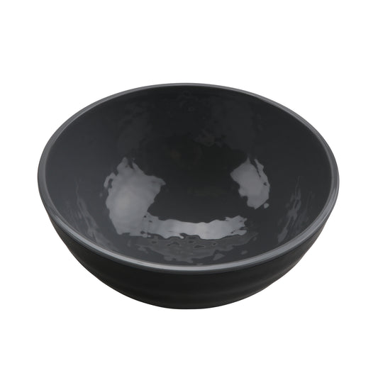 7" Ramen - 32 oz Melamine Bowl, Glossy Gray inside/ Black Matte outside, GET. Roca. (12 Pack)