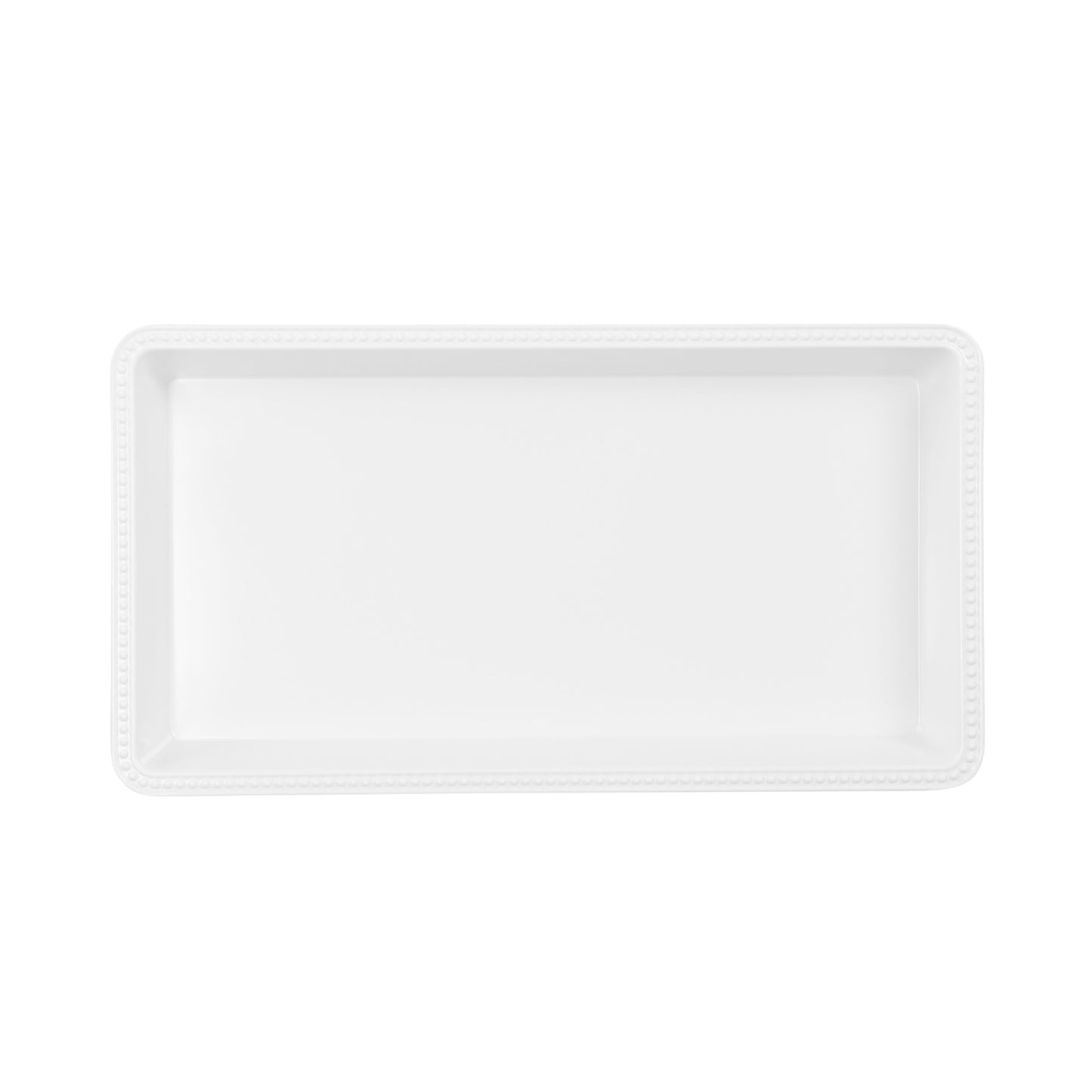 Melamine Rectangular Beaded Edge Tray - White