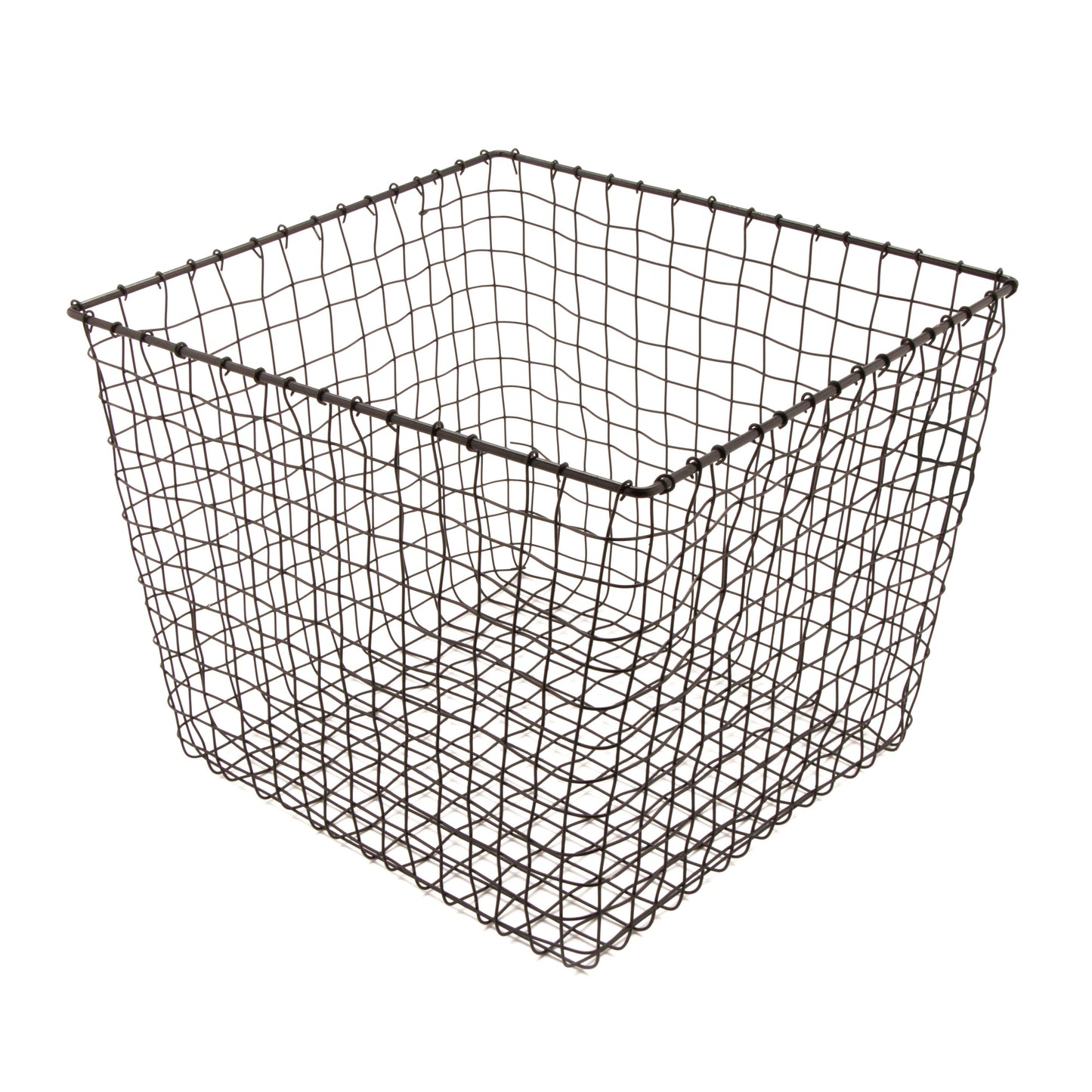 14" x 11" H, Iron Powder Coated, Gun Metal Grey, Square Basket, G.E.T Breeze Baskets