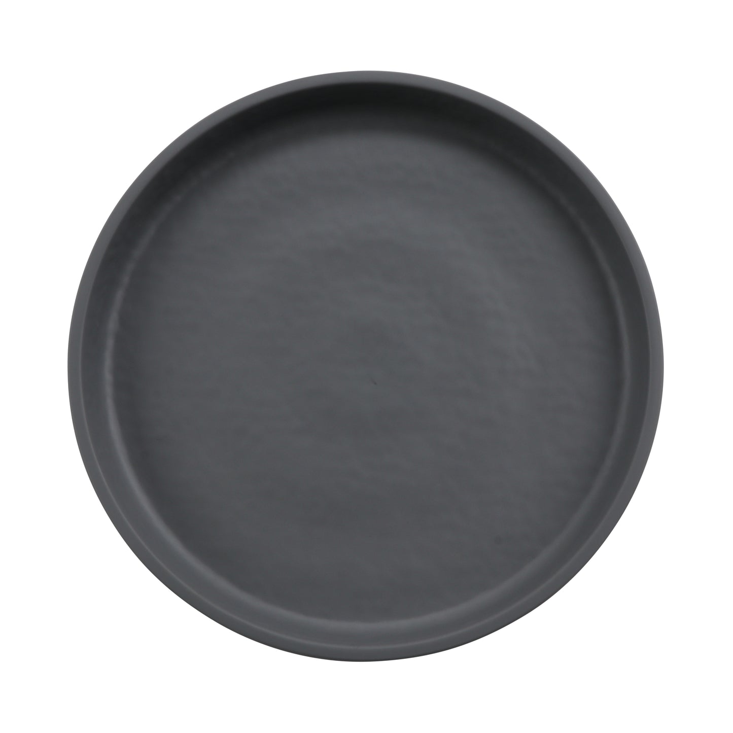 7" Round Melamine Dinner plate, Gray Matte inside/ Black Matte outside, GET. Roca. (12 Pack)