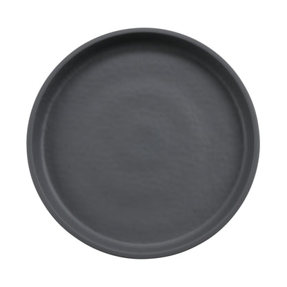 7" Round Melamine Dinner plate, Gray Matte inside/ Black Matte outside, GET. Roca. (12 Pack)