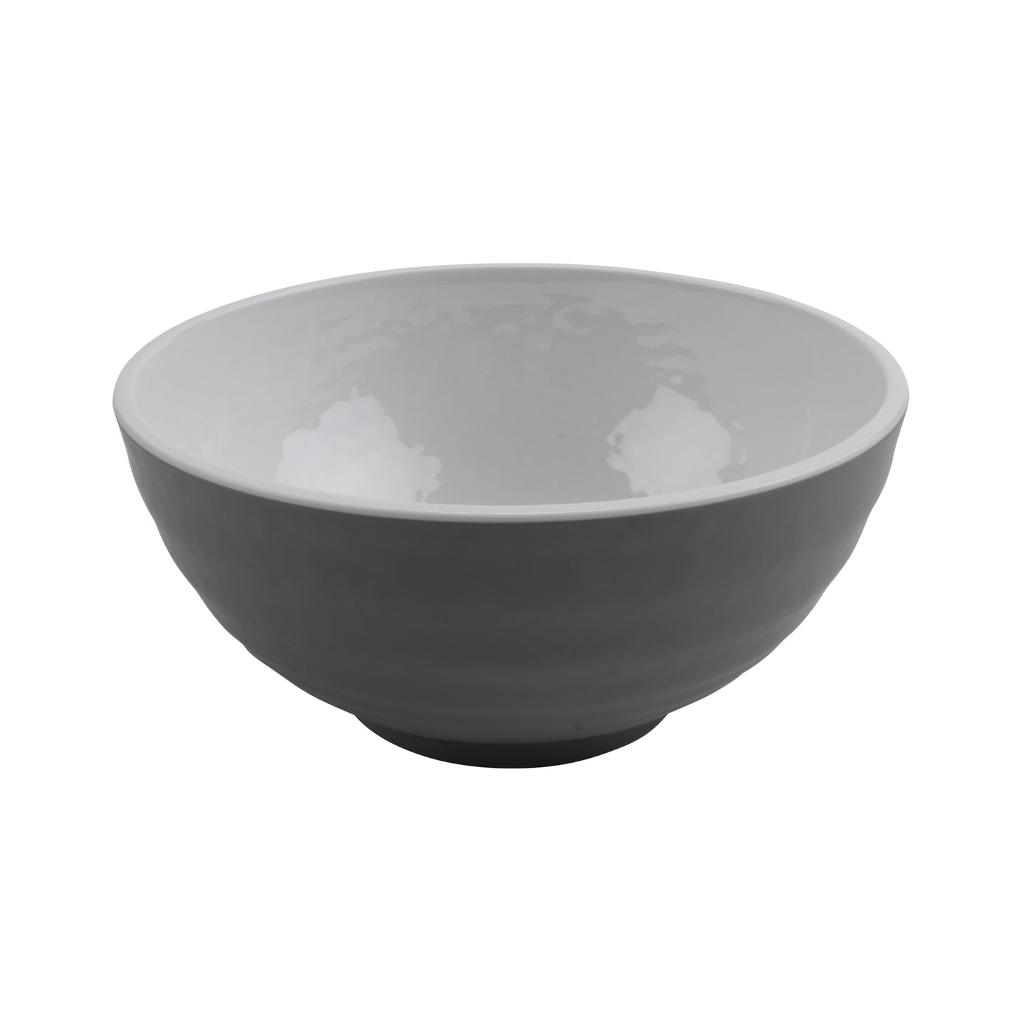 7" Ramen - 32 oz Melamine Bowl, Glossy White inside/ Gray Matte outside, GET. Roca. (12 Pack)