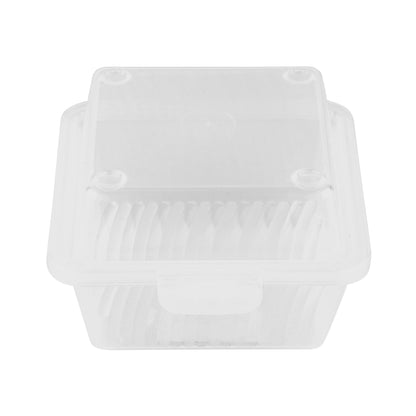 Single Entree, Clear, Polypropylene, Food Reusable Container, 5" L x 5" W x 3.25" H, G.E.T. Eco-Takeout's (12 Pack)