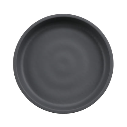 5" Round Melamine Dinner plate, Gray Matte inside/ Black Matte outside, GET. Roca. (12 Pack)