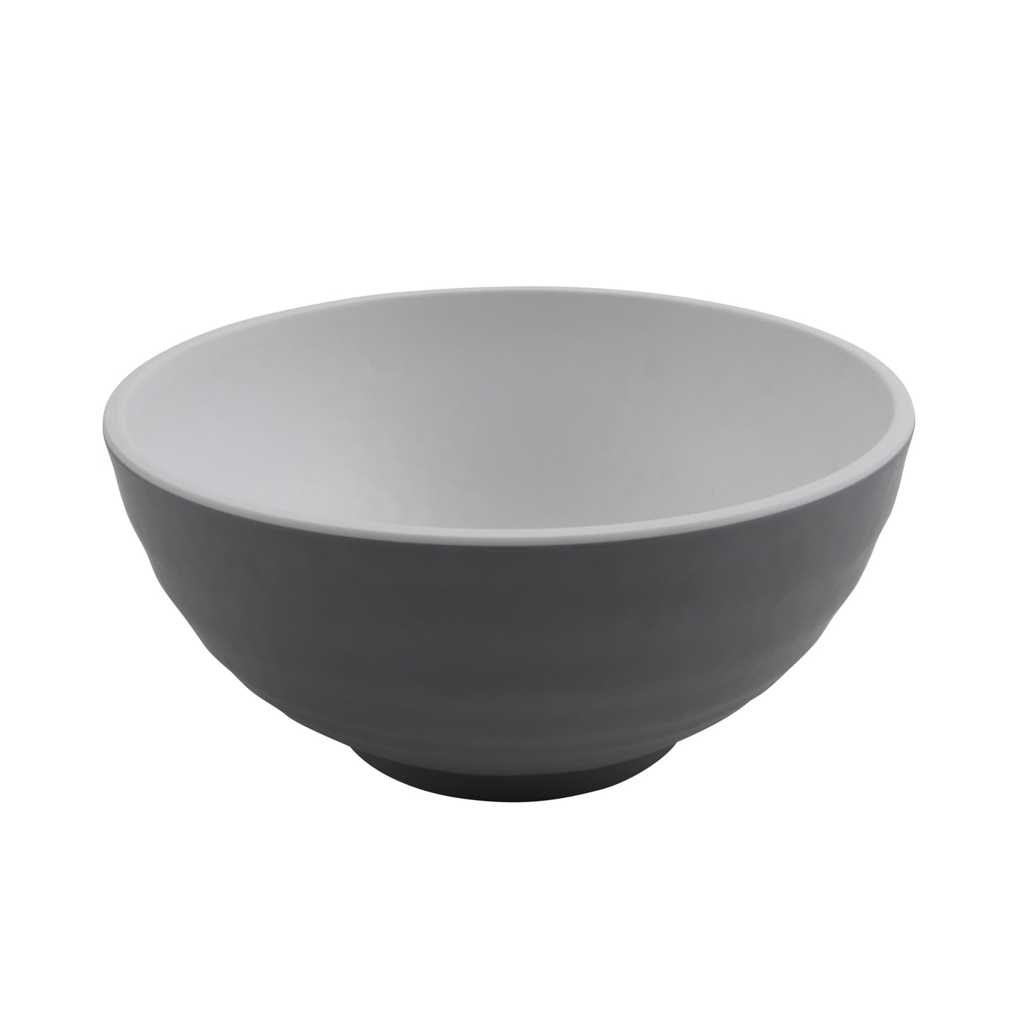 7" Ramen - 32oz Melamine Bowl, White Matte inside/ Gray Matte outside, GET. Roca. (12 Pack)