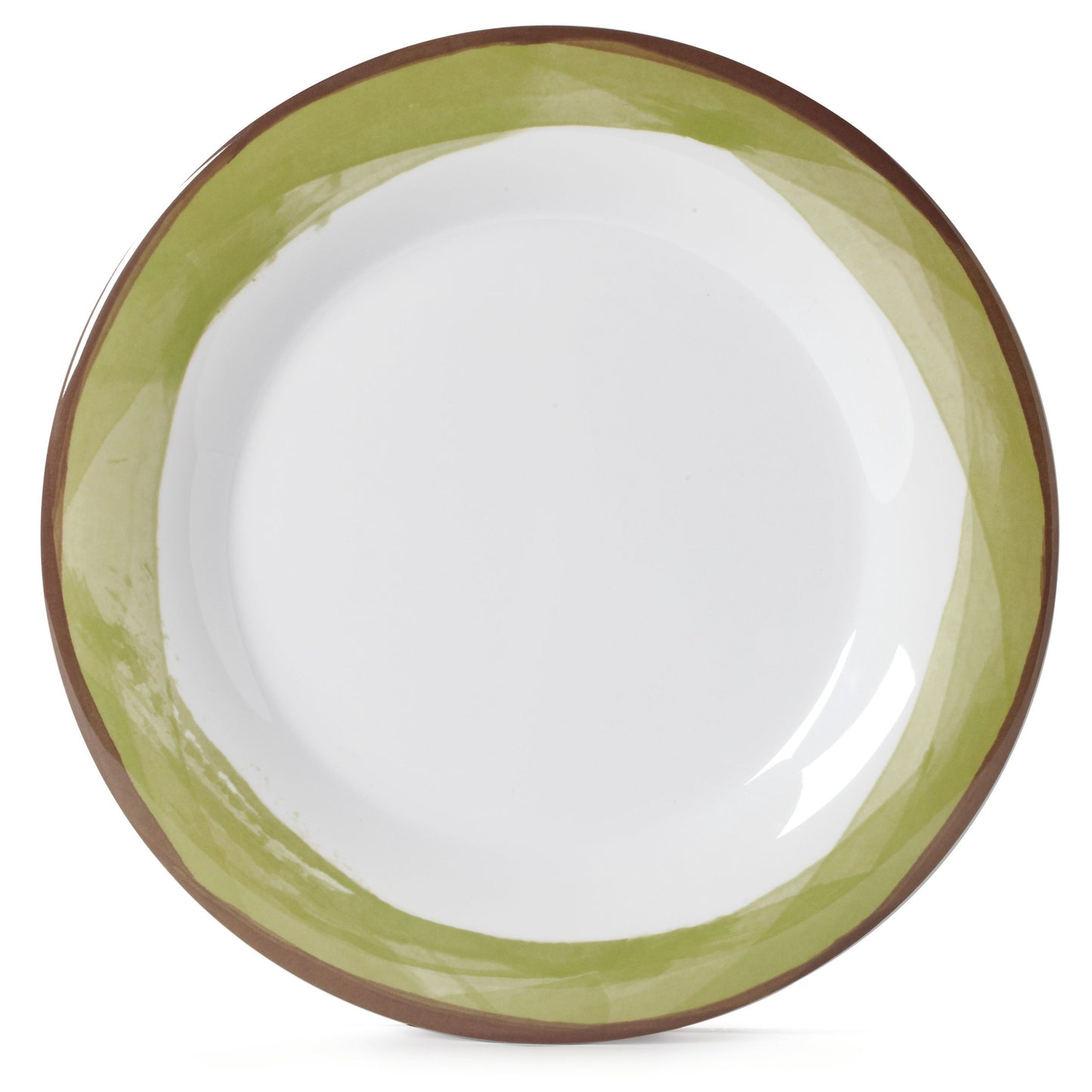 10.5" Wide Rim Plate, Diamond White Base Color (Set of 4 ea.)