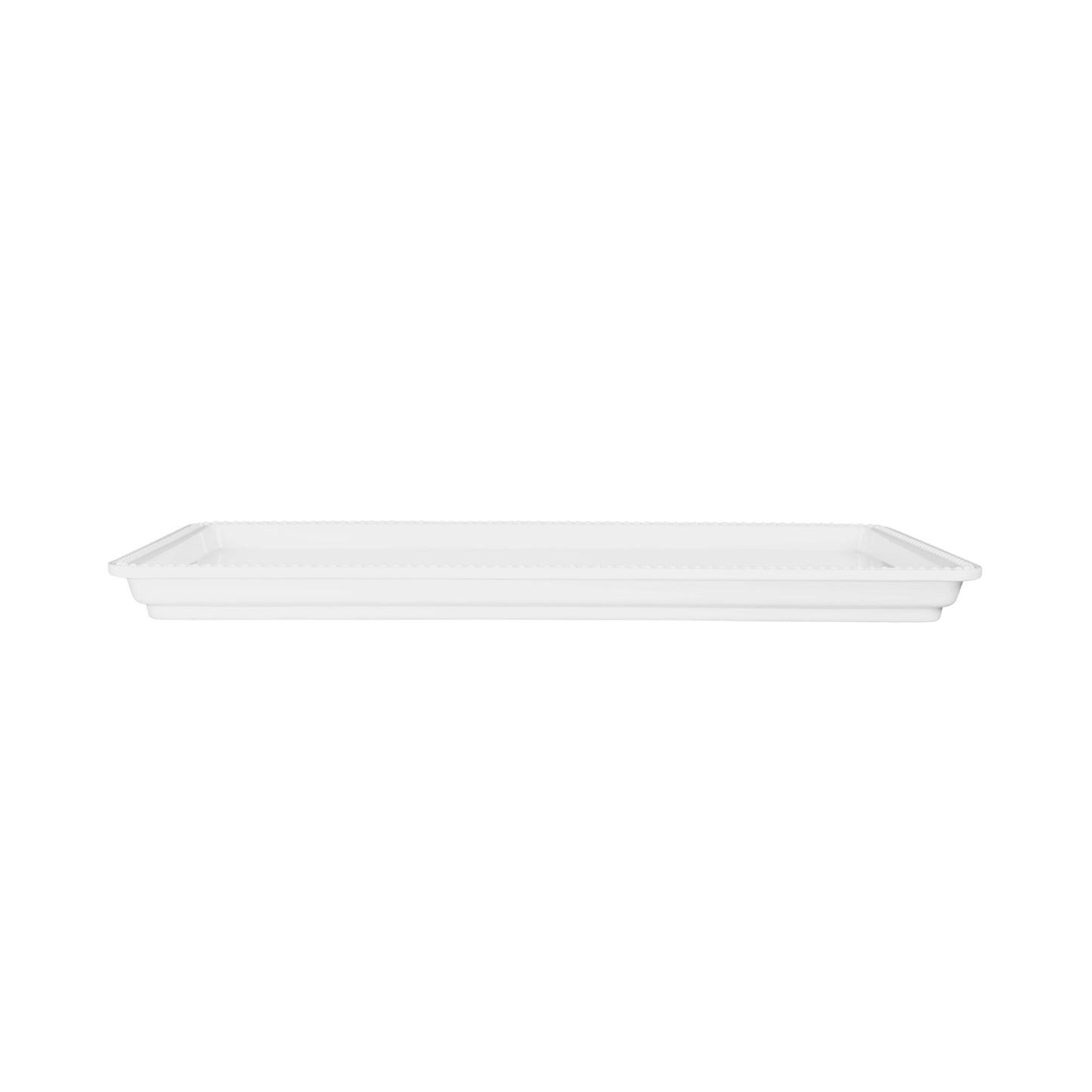 Melamine Rectangular Beaded Edge Tray - White