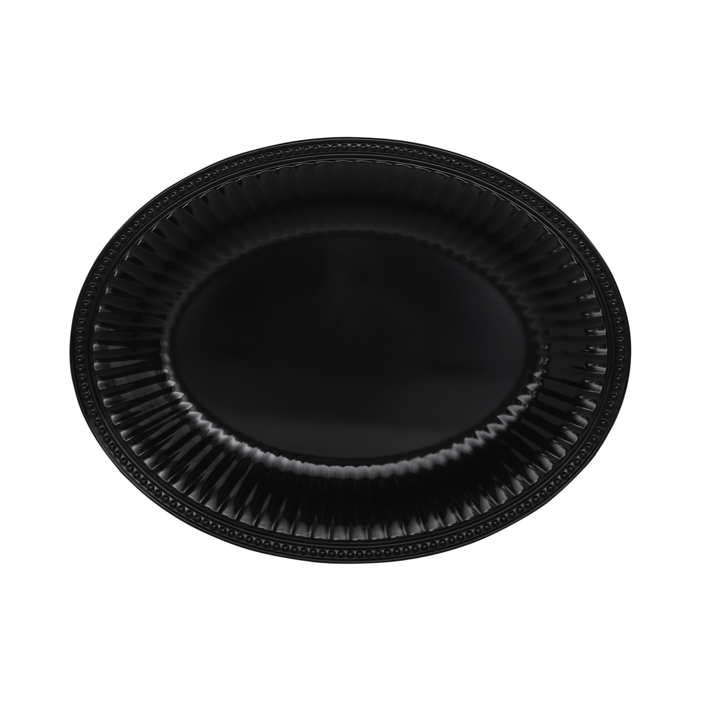 Melamine Oval Beaded Edge Platter - Black