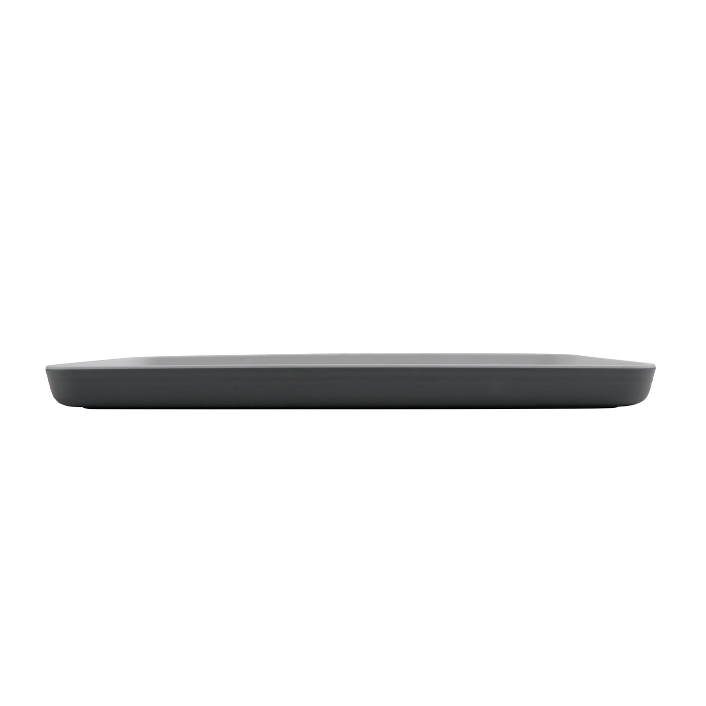 13" x 6" Melamine Rectangle Platter, White Matte inside/ Gray Matte outside, GET. Roca. (12 Pack)