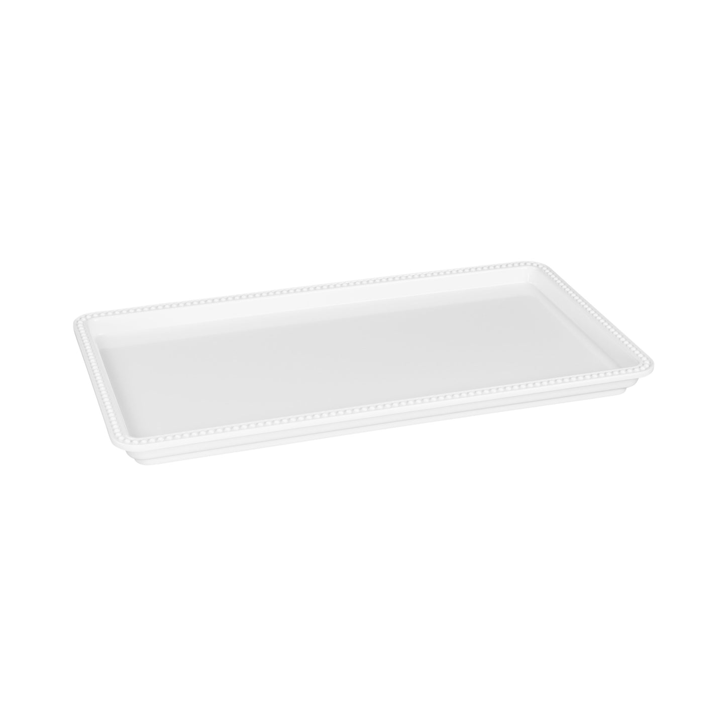 Melamine Rectangular Beaded Edge Tray - White