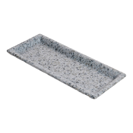 9.6" wonder terrazzo moonstone rectangle melamine tray, 9.6"L x 3.875"W x .8"H, GET, cheforward