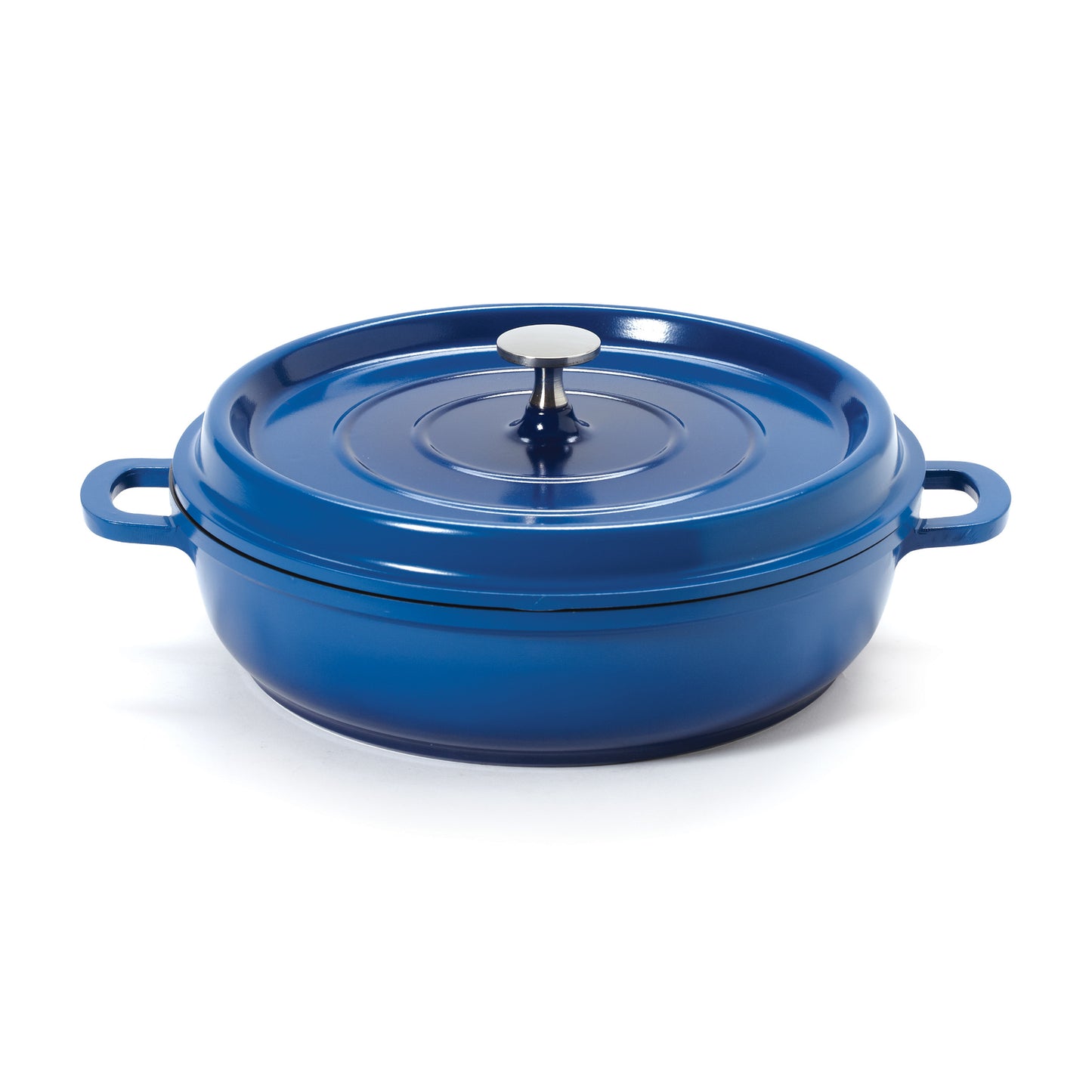 3 qt. (3.5 qt. rim-full), 10.25" Induction Ready Round Braiser / Paella w/ Lid, 2.88" deep (Clear Coat)