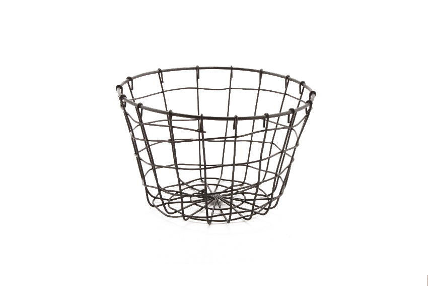 8" x 5" H, Iron Powder Coated, Gun Metal Grey, Round Basket, G.E.T Breeze Baskets