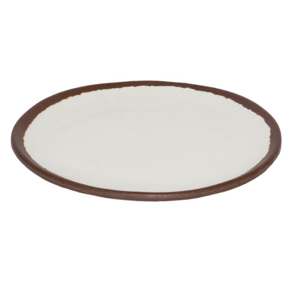 9" Cream, Melamine, Small Round Dinner Plate, G.E.T. Pottery Market Glazed (12 Pack)