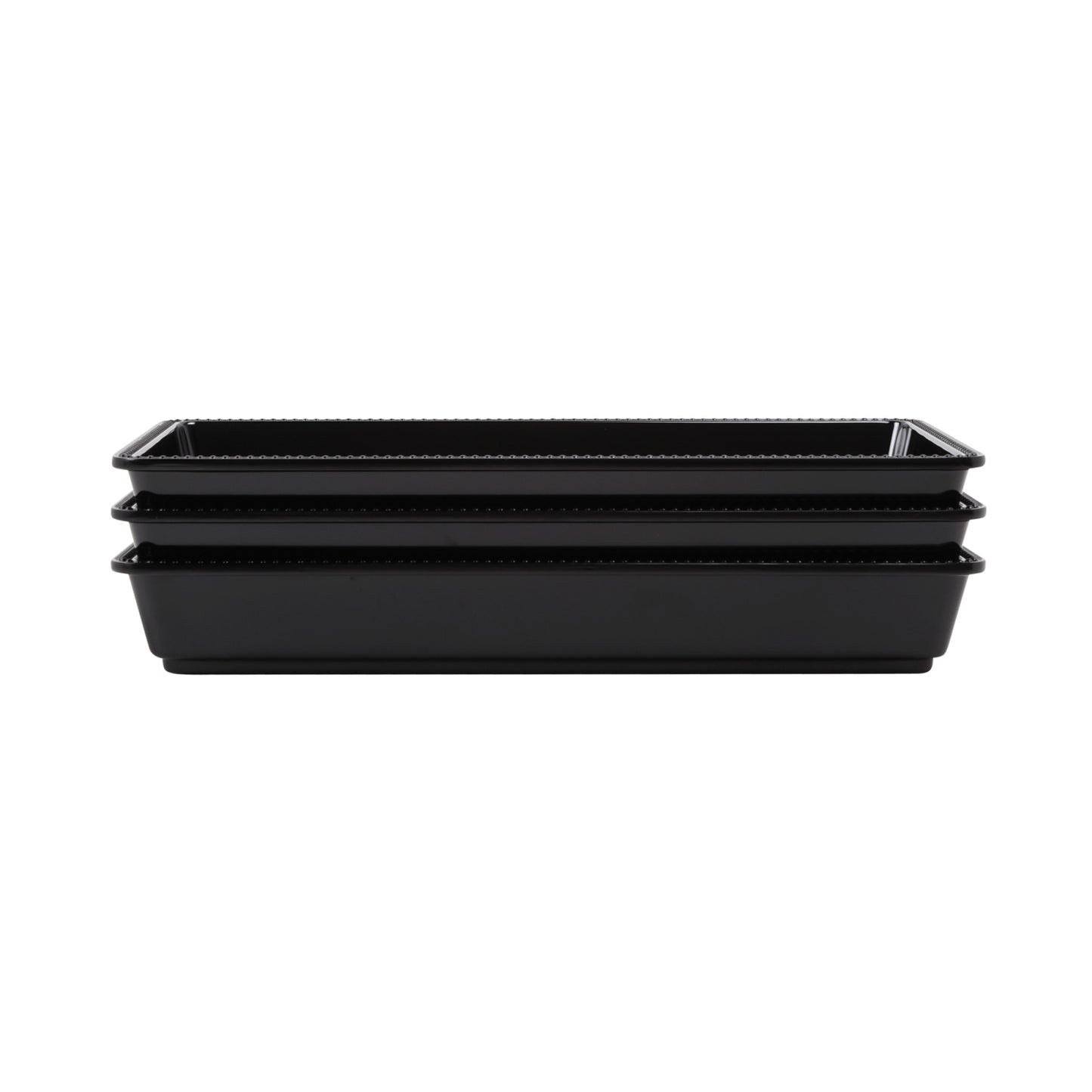 Melamine Rectangular Beaded Edge Tray - Black