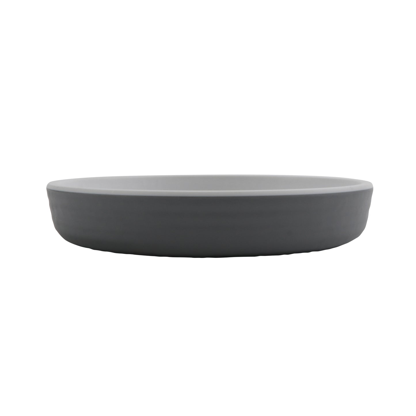 5" Round Melamine Dinner plate, White Matte inside/ Gray Matte outside, GET. Roca. (12 Pack)