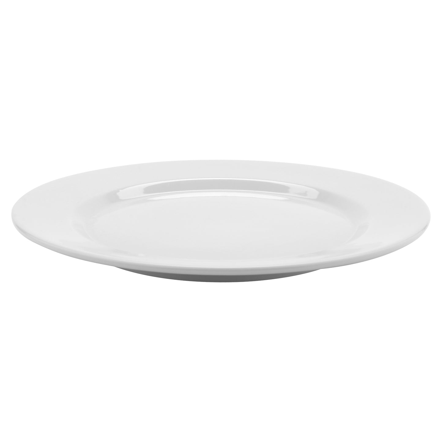 11" Bright White Porcelain Plate, Corona Elegance (Stocked) (12 Pack)