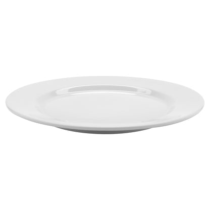 11" Bright White Porcelain Plate, Corona Elegance (Stocked) (12 Pack)