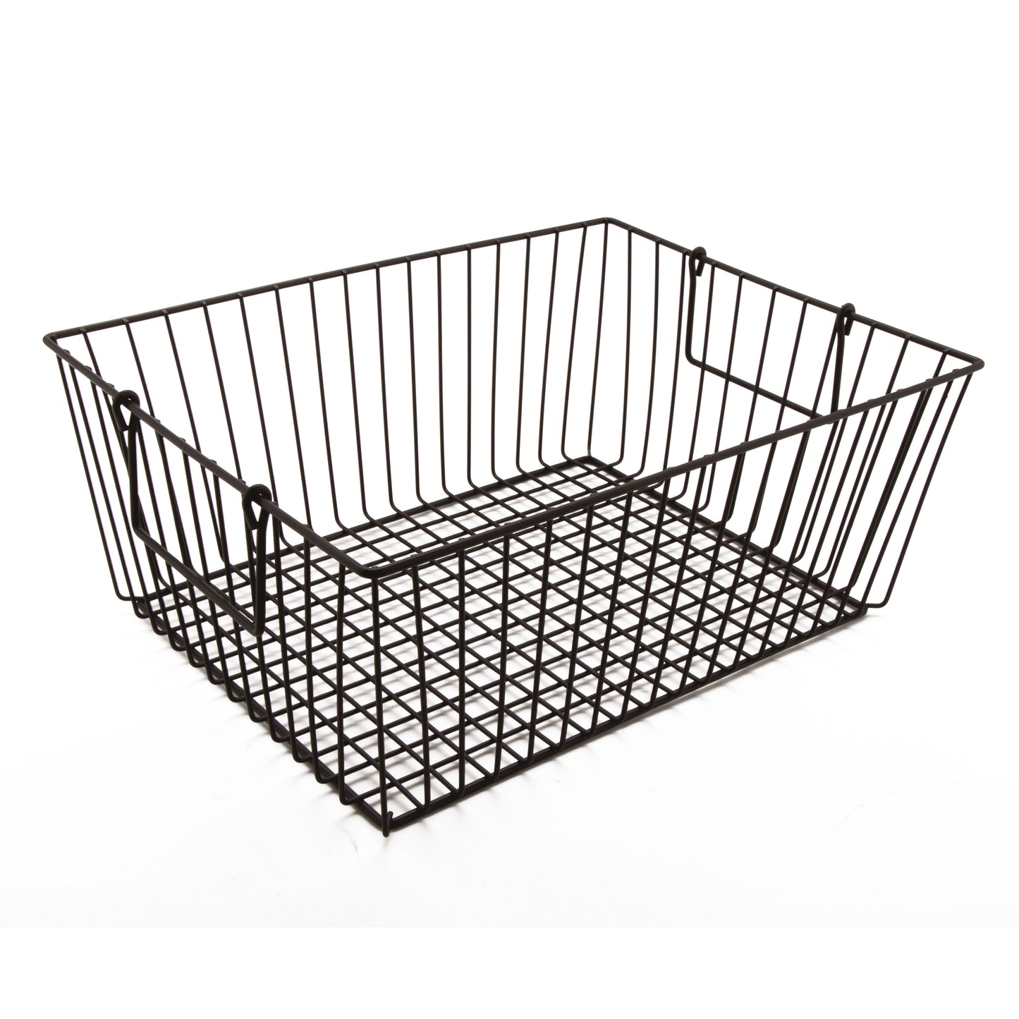 10" L x 5.5" W x 6.75" H, Iron Powder Coated, Gun Metal Grey, Rectangular Basket with Swinging Handles, G.E.T Breeze Baskets