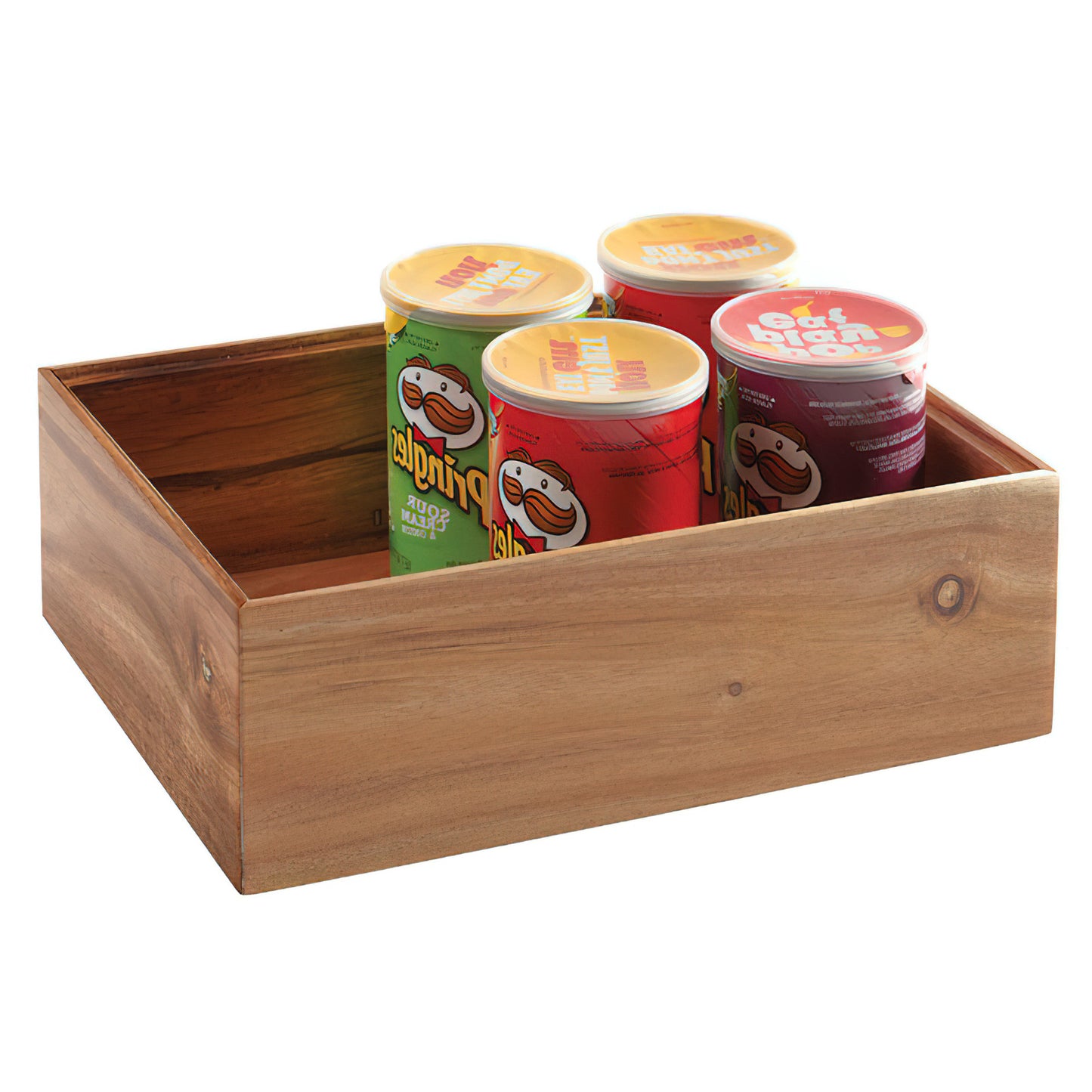 12" x 9" Rectangular Stackable Wood Display Box / Condiment Organizer, 4" tall (fit MTS-20L)