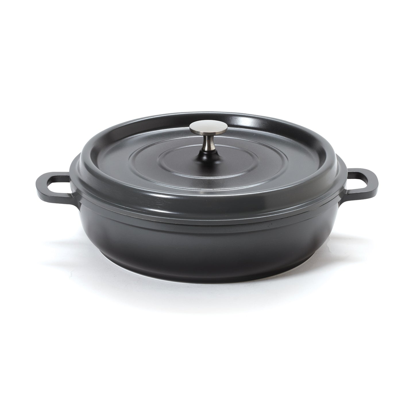 3 qt. (3.5 qt. rim-full), 10.25" Induction Ready Round Braiser / Paella w/ Lid, 2.88" deep (Clear Coat)