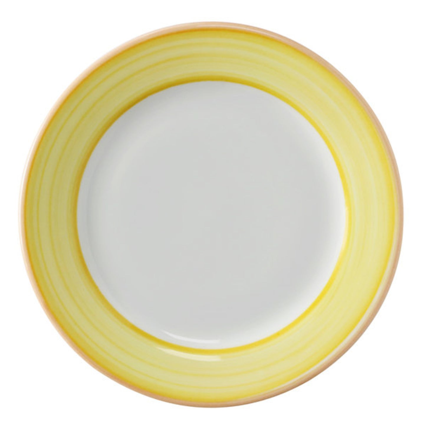 6 1/2" Yellow Porcelain Rolled Edge Plate, Corona Calypso (Stocked) (12 Pack)