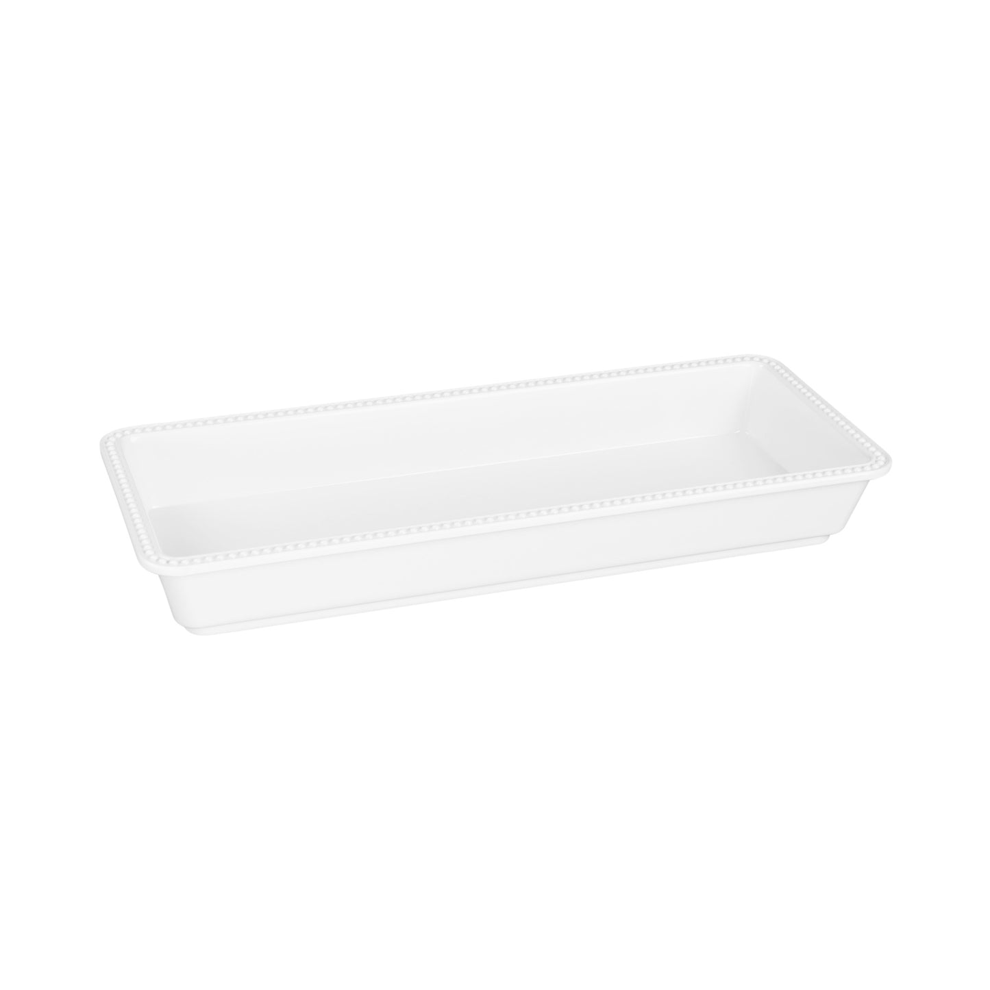 Melamine Rectangular Beaded Edge Tray - White