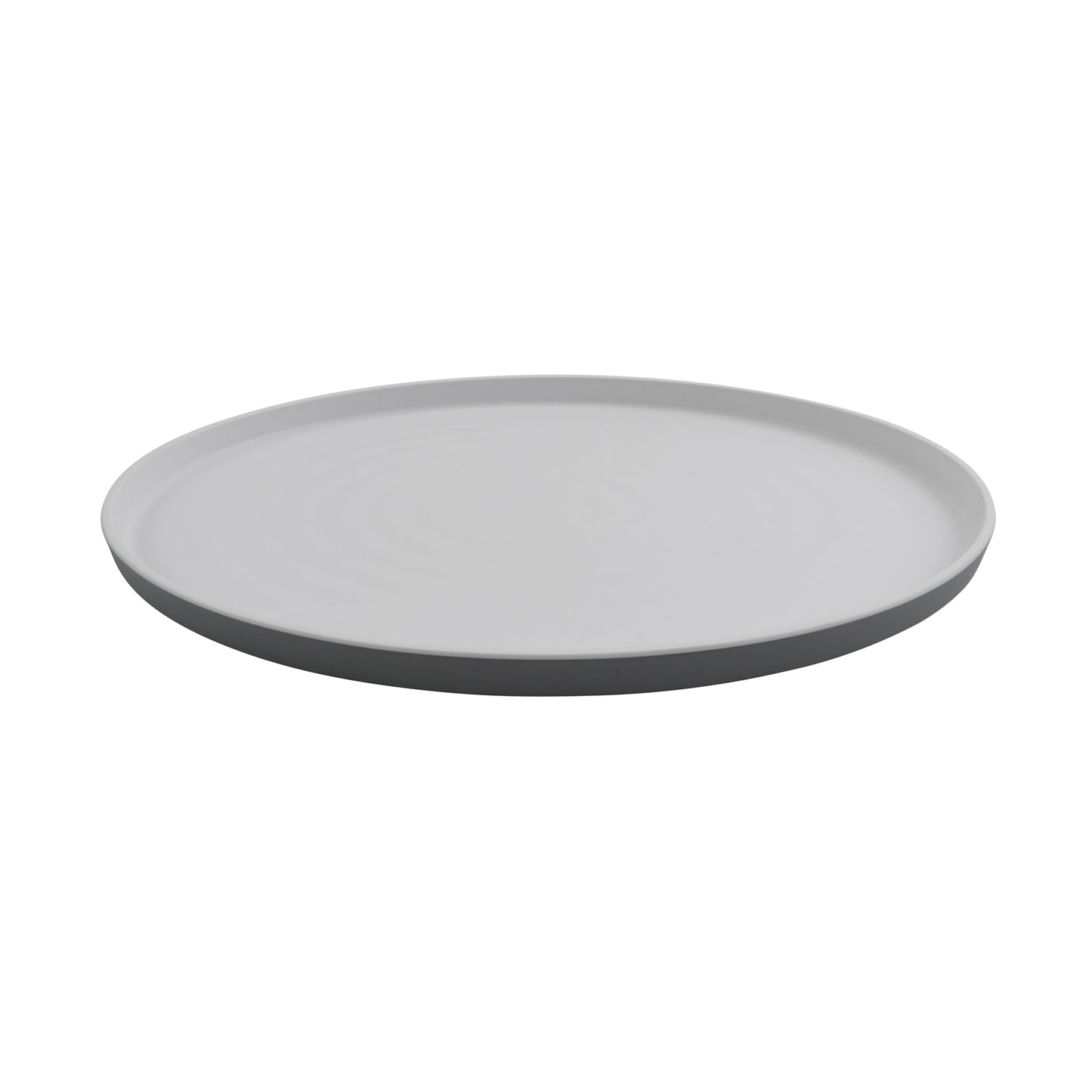 16" x 12" Melamine Oval Platter, White Matte inside/ Gray Matte outside, GET. Roca.