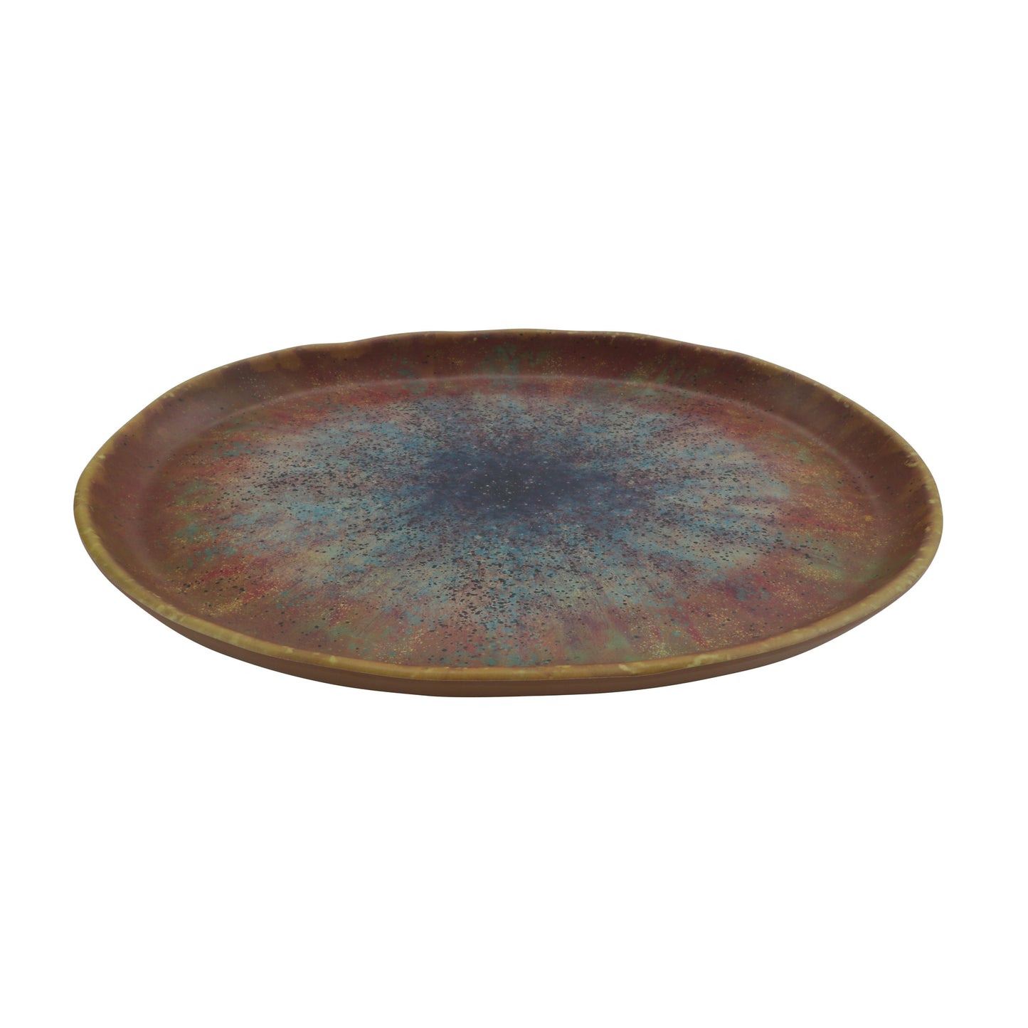 12" savor clay azul iris oval melamine plate, 12''L x 7.75"W x 0.88"H, GET, cheforward