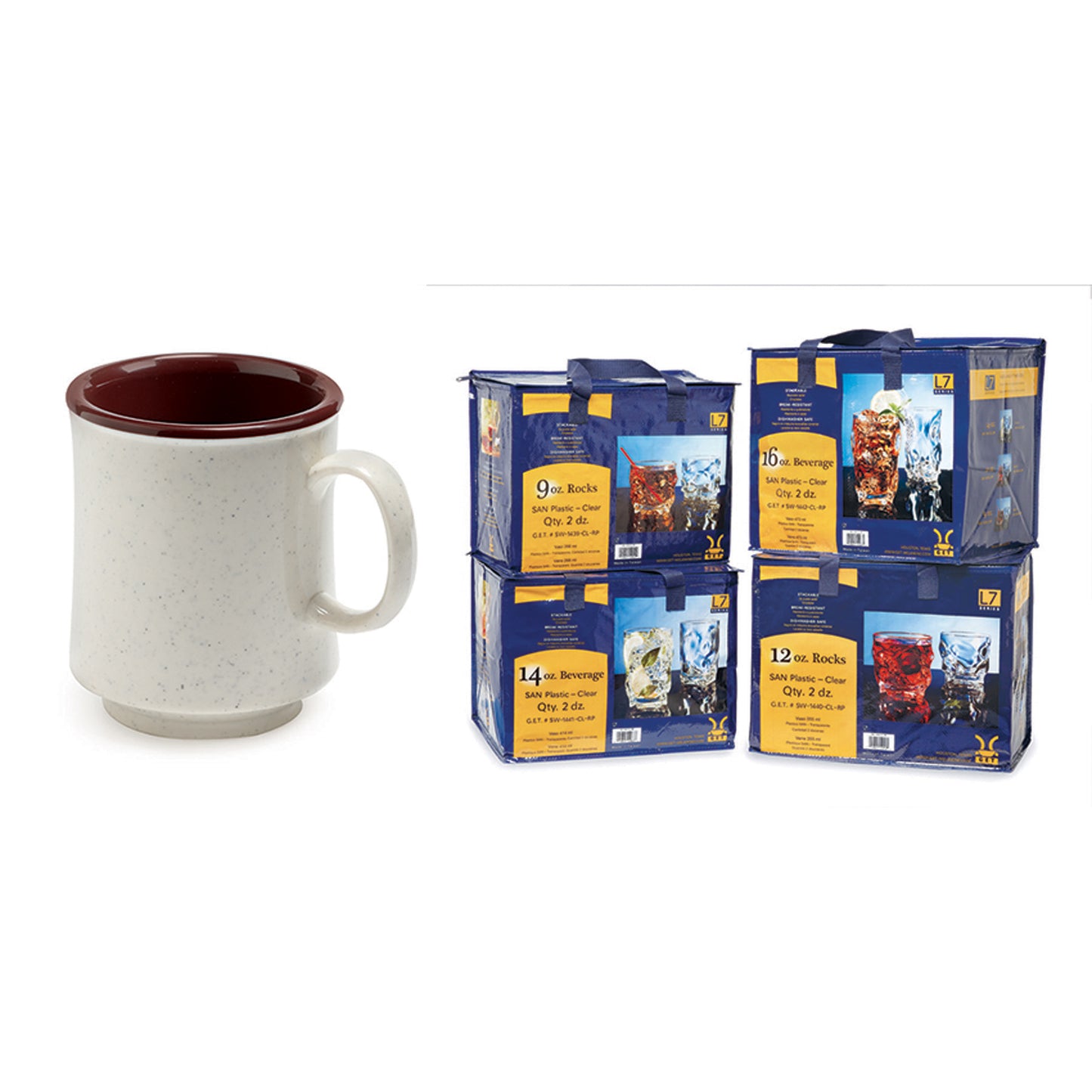 8 oz. (10 oz. Rim-Full), 3.25" Stacking Mug, 3.75" Deep. Special Packaging (12 Pack)