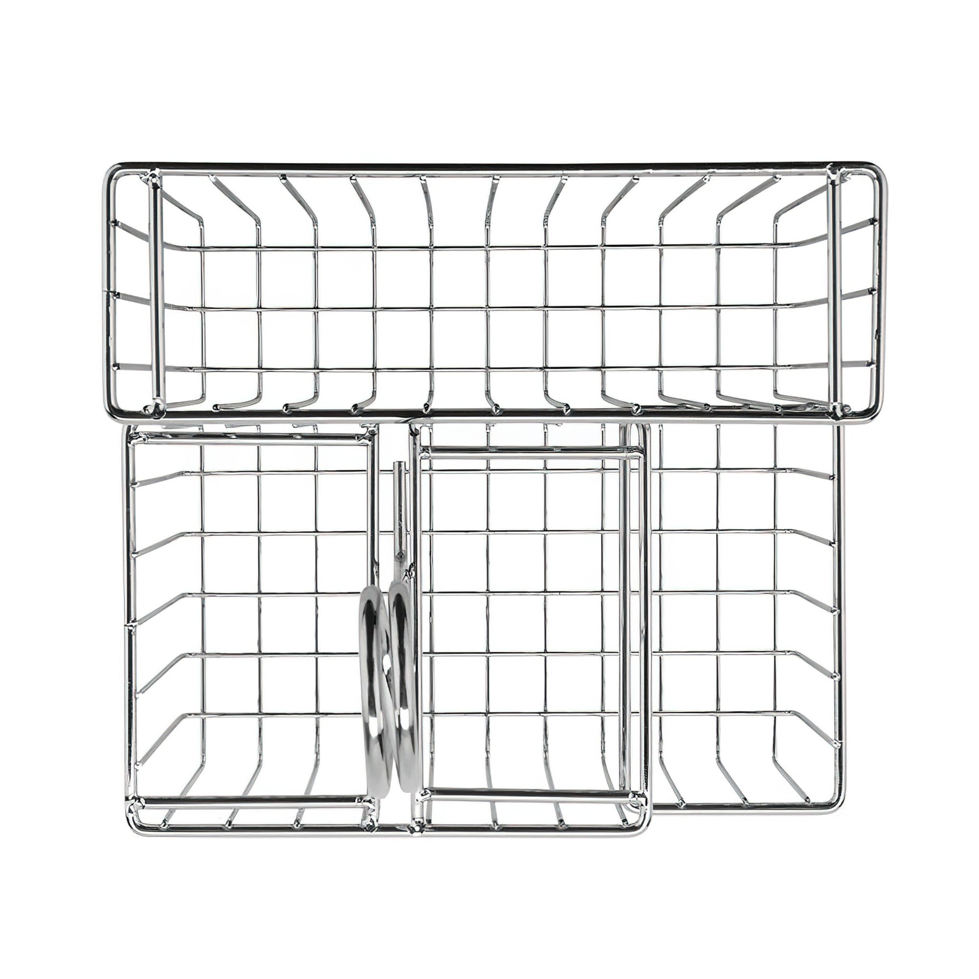 Choice 2-Compartment Wire Condiment Caddy with (2) 7 oz. Glass