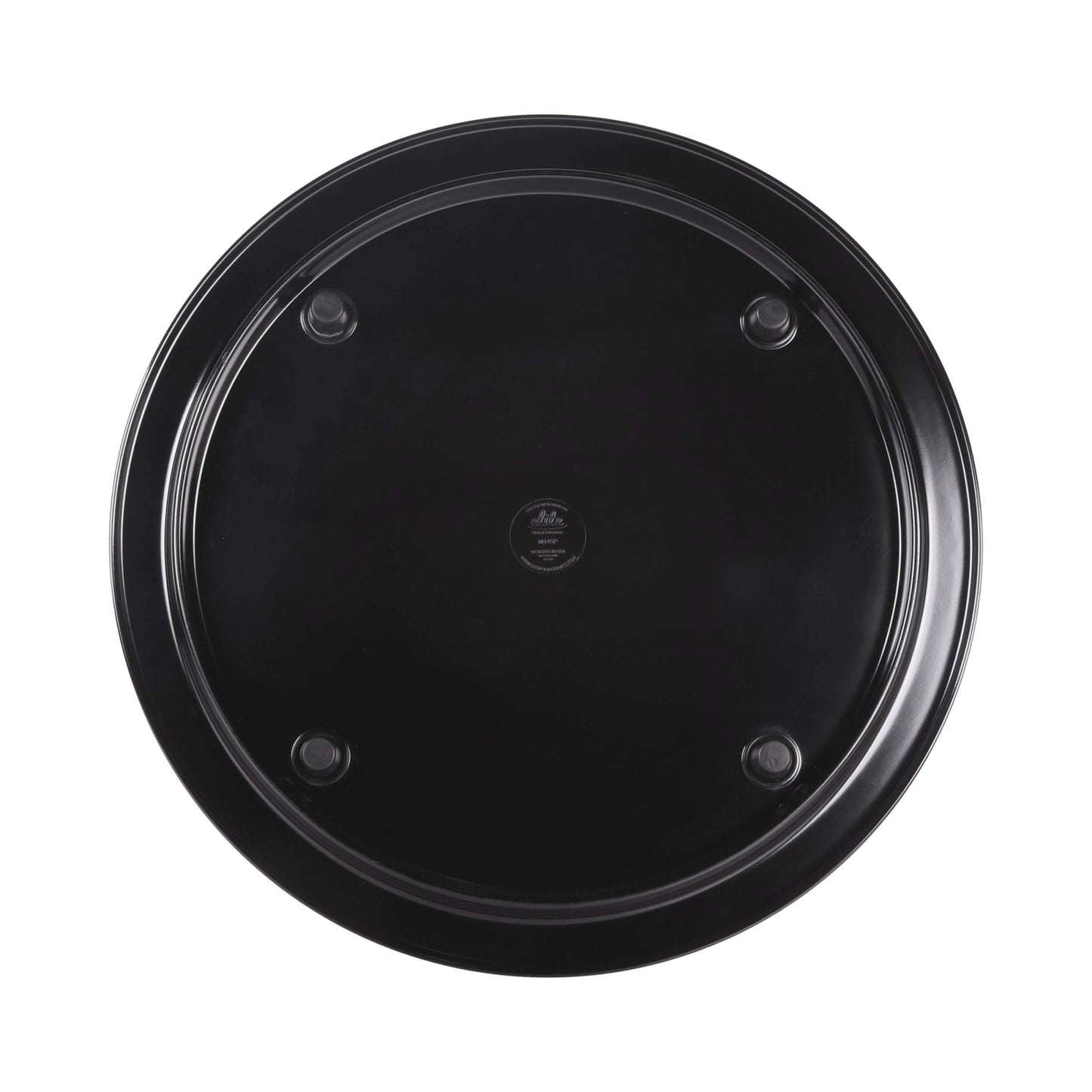Melamine Round Plate With Rim - Black