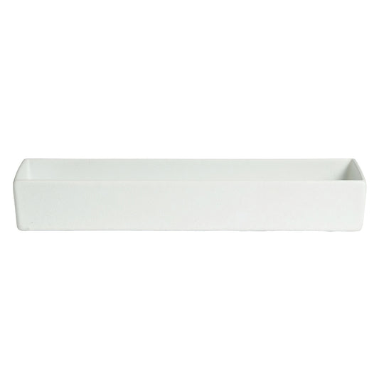 4.1 qt., 19.5" x 7" Rectangular Straight Sided Salad Bar Bowl, 3" Deep, Bugambilia Classic Finish, White, (Stocked)