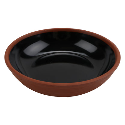 32 oz balance shiny black/matte terra cotta round melamine bowl, 7.75"L x 7.75"W x 2"H, GET, cheforward