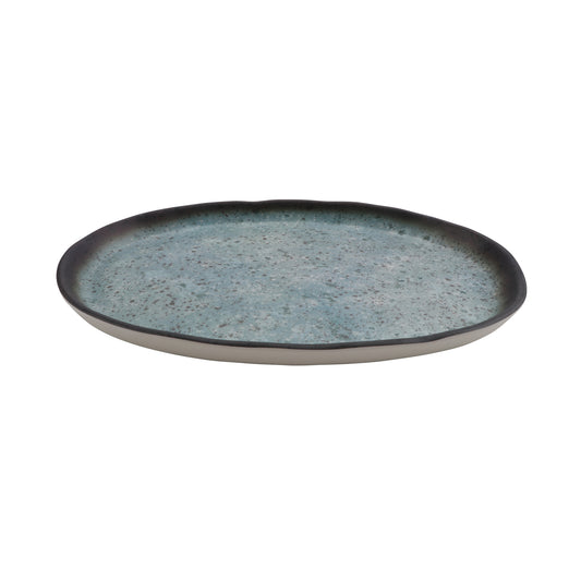 12" savor robin egg blue oval melamine plate, 12''L x 7.75"W x 0.88"H, GET, cheforward